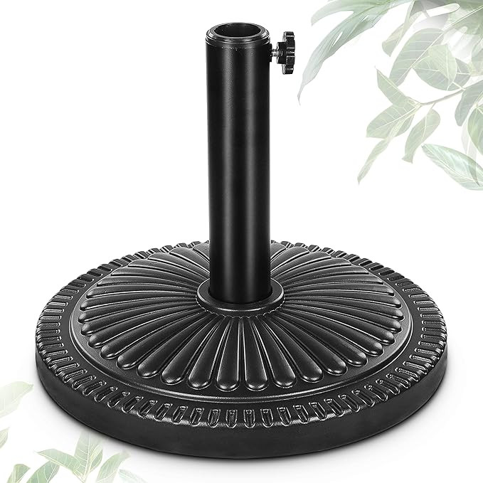 FRUITEAM 15" 23 lbs Round Patio Umbrella Base Pre-Filled Umbrella Stand Sun-Flower-Pattern Heavy ... | Amazon (US)