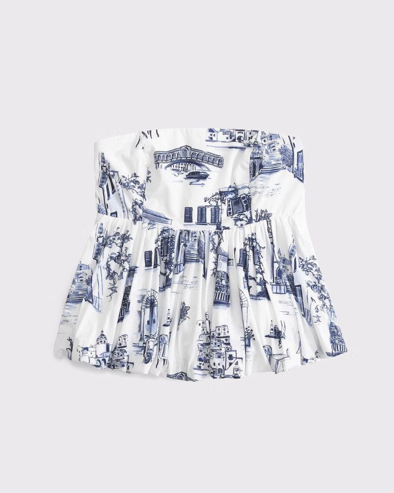 Women's Strapless Bubble Hem Top | Women's Tops | Abercrombie.com | Abercrombie & Fitch (US)