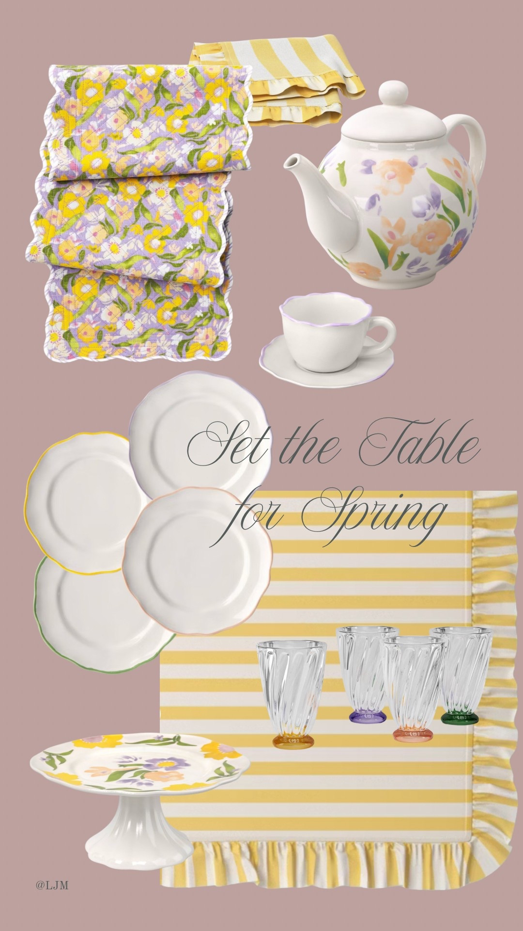 Setting the table for spring! Florals, ruffles, and stripes! 

#LTKHome #LTKSeasonal