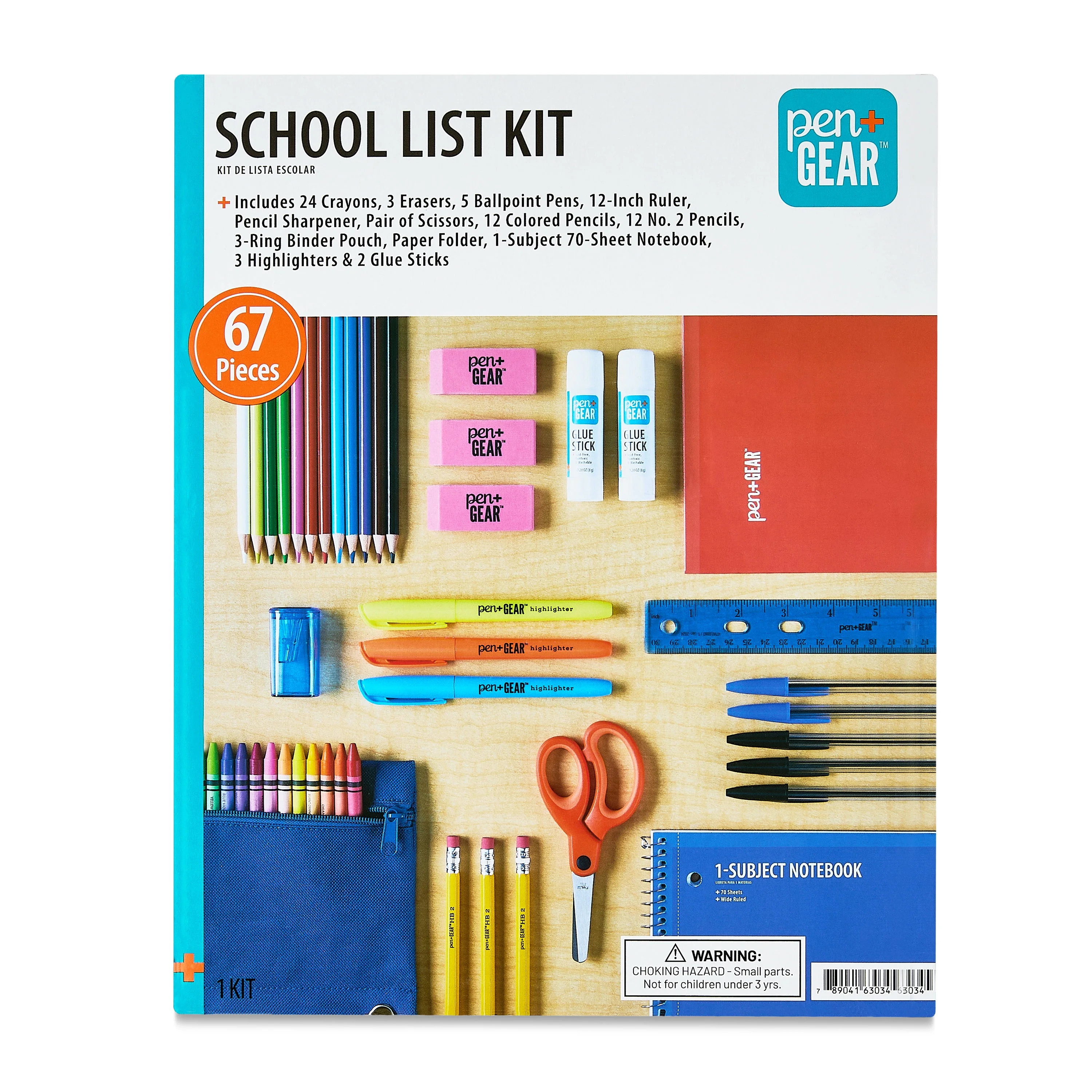 Pen+Gear 67-Piece School List Kit, Back to School Stationery Set | Walmart (US)