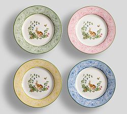 Botanical Bunny Stoneware Salad Plates - Mixed Set of 4 | Pottery Barn (US)