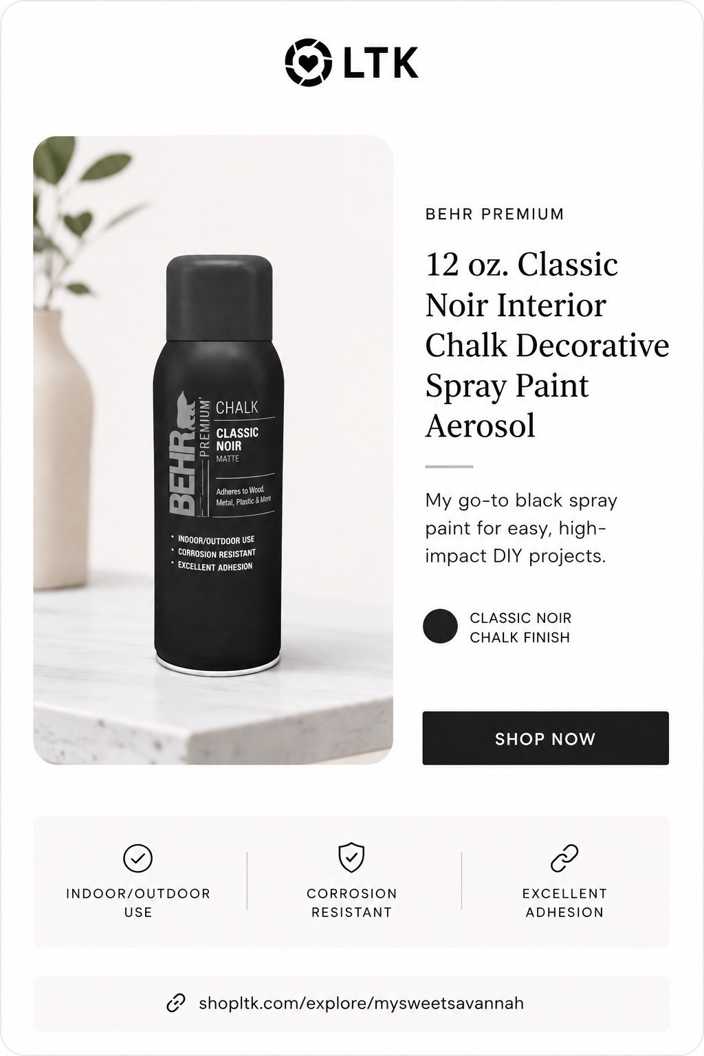 Black Spray Paint I Use On Everything

My favorite black spray paint for thrift flips, DIY projects, and giving outdated pieces a high-end designer look. The chalk finish is rich, modern, and perfect for that moody organic style I love. I’ve used this on frames, decor, furniture, and more. 🖤

#LTKHome
