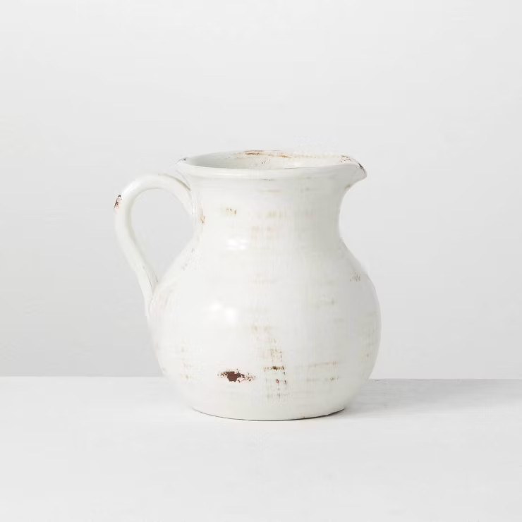 Sullivans Glazed Ceramic Pitcher Vase 8"H Off-White | Target