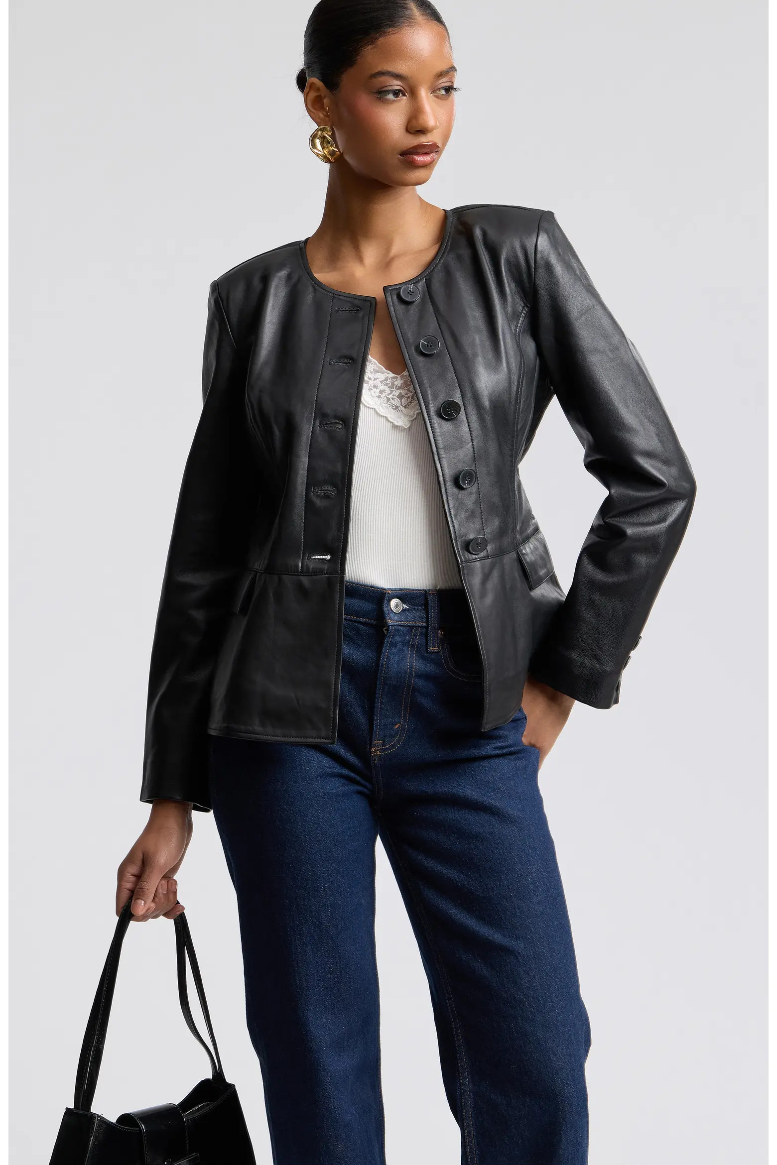 Bagatelle Peplum Leather Jacket (Women) | Nordstrom | Nordstrom