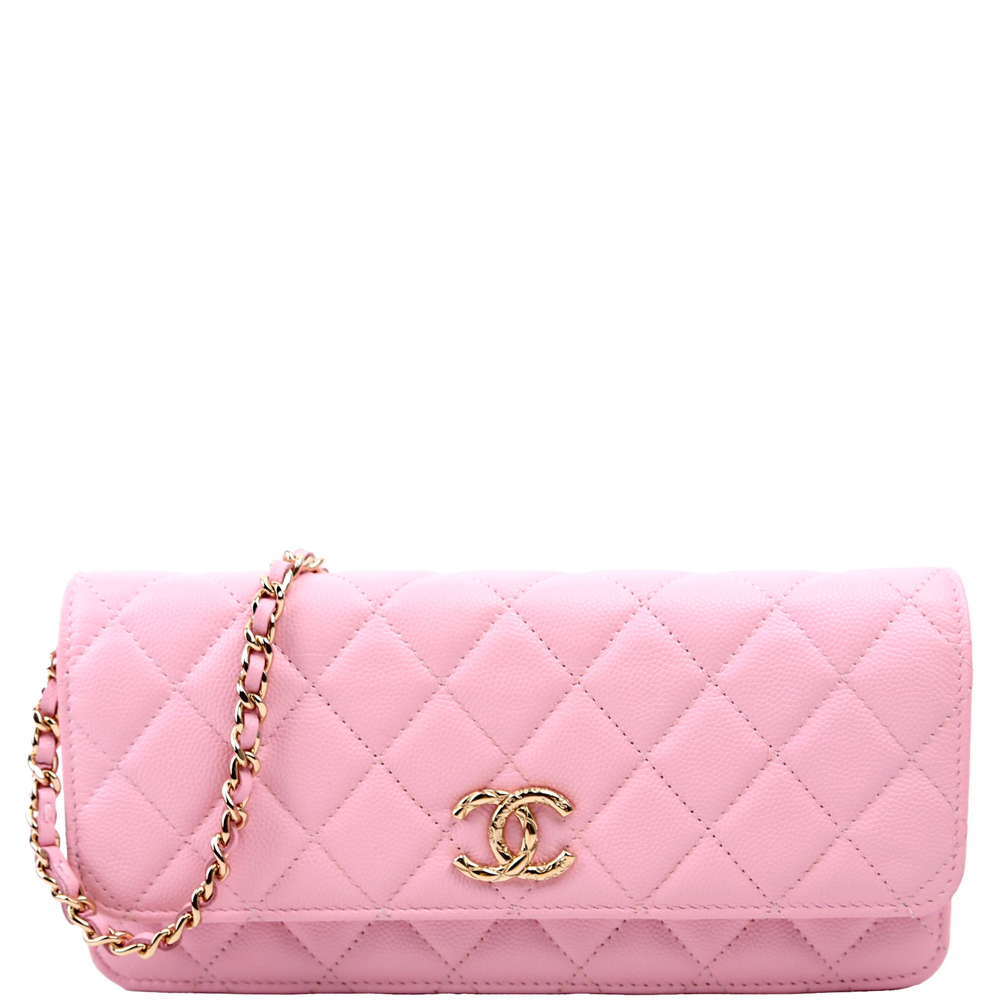 Clutch On Chain East West RFID Pink | Keeks Designer Handbags