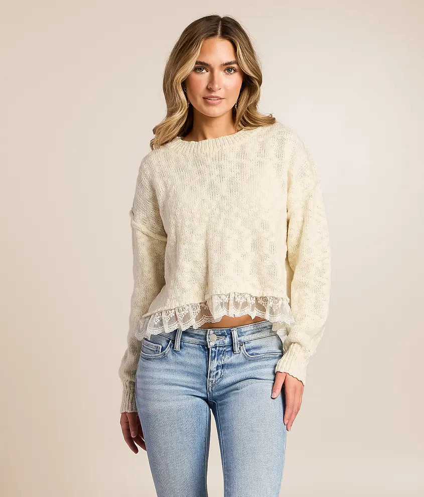 Lace Trim Sweater | Buckle