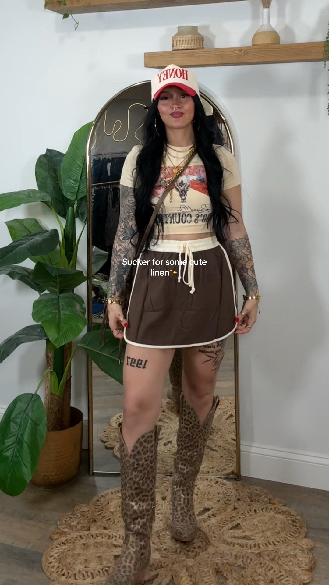 The cream top was OOS so I linked the white version along with 2 other cream colored tops I would pair with it. I’m 5’3 & 133 lbs in a small in the skirt  