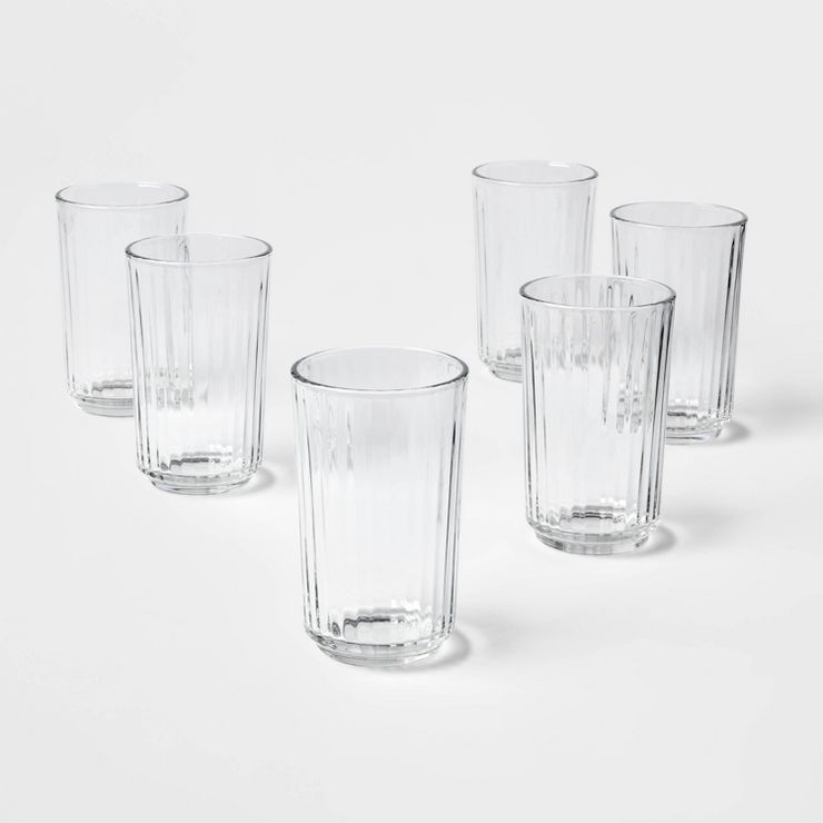 17oz 6pk Glass Saybrook Highball Glasses - Threshold™ | Target