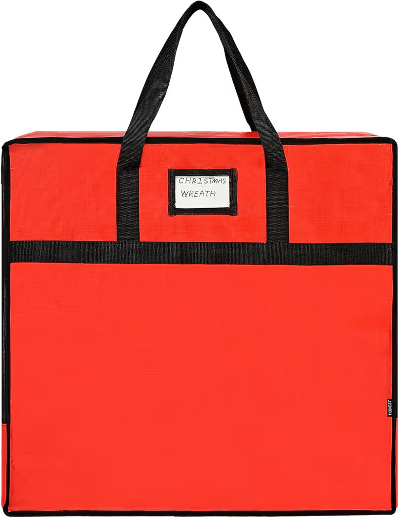 HOMEST Christmas Wreath Storage Container, Wreath Bag, Durable Material, Zipper, Extra Securing S... | Amazon (US)