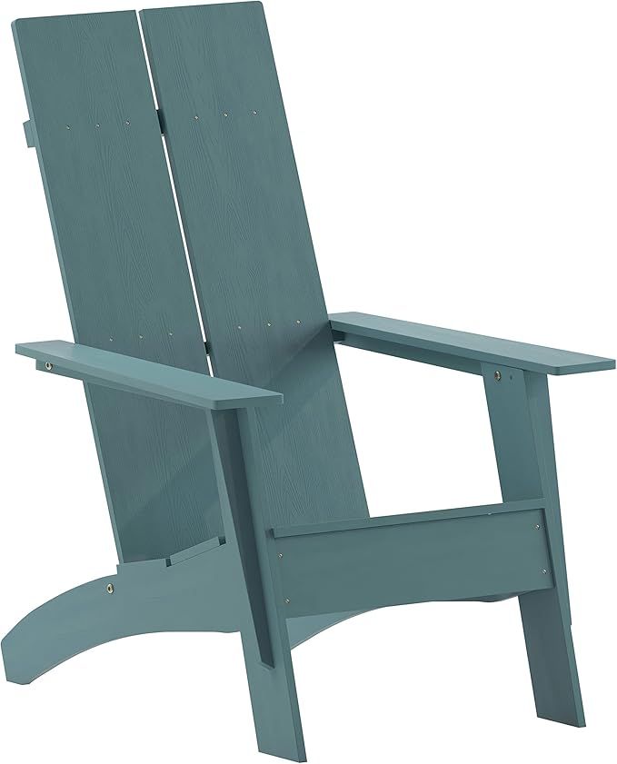 Flash Furniture Sawyer Modern Commercial 2-Slat Back Adirondack Chair - Sea Foam All-Weather Poly... | Amazon (US)