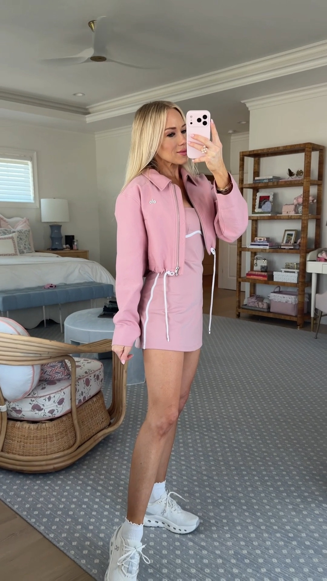 Alo vintage pink tennis dress/jacket, alo set, alo ootd, 

#LTKdayinmylife #LTKootd #LTKActive