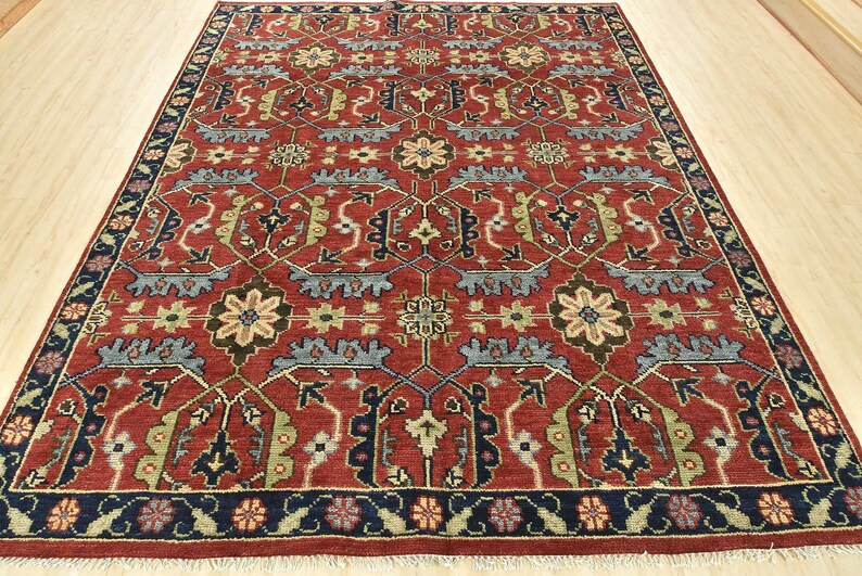 Tribal Serapi Carpet 82 X 103 Red Wool Traditional Hand-knotted Oriental Rug - Etsy | Etsy (US)