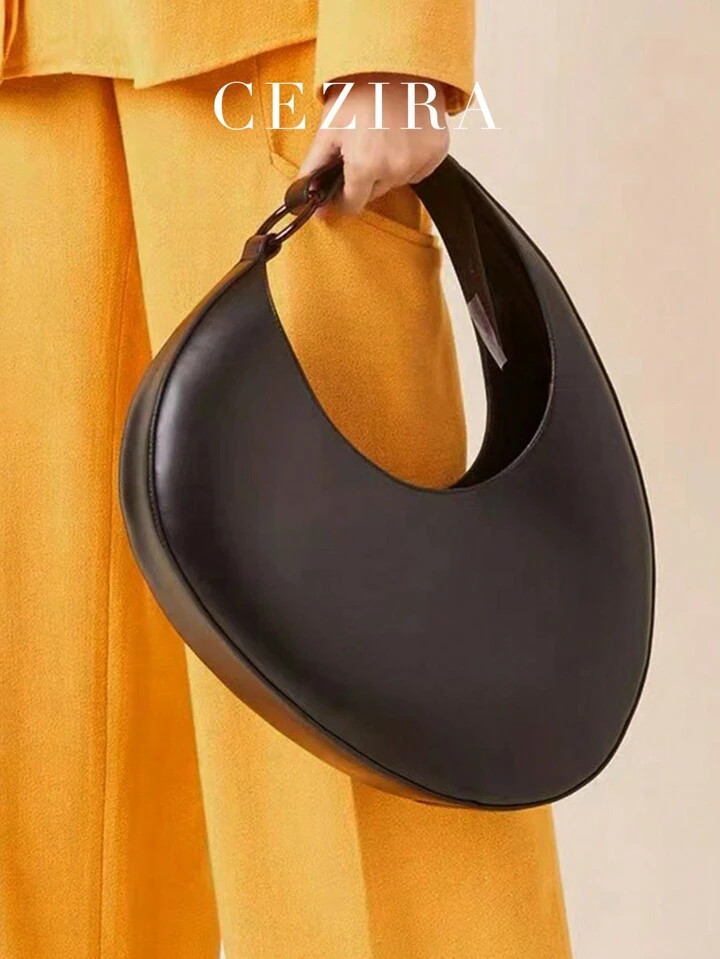 Resin Ring Single Shoulder Strap Hobo Handbag Novelty Irregular Shape PU Leather Fashion Chic Und... | SHEIN