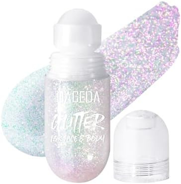 DAGEDA Body Glitter Gel, Roll-on Face Glitter for Mermaid Makeup Festival Rave Accessories, Holog... | Amazon (US)