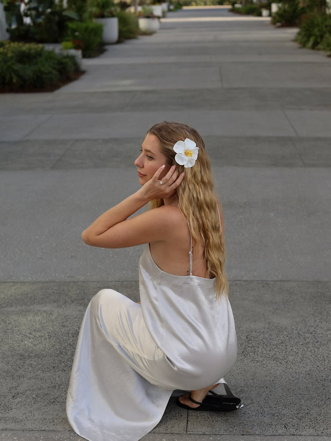 Happiest in the sun 😍
Liquid silk @bondibornaustralia #bondiborn
•Kobe Maxi Column Dress - Platinum 

 #LTKdayinmylife #LTKgrwm #LTKootd