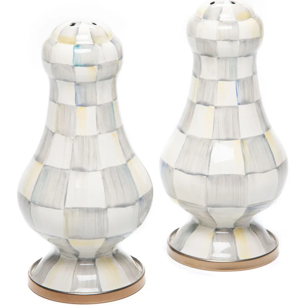 MACKENZIE CHILDS Sterling Check Enamel Large Salt & Pepper Shaker Set at Nordstrom | Nordstrom