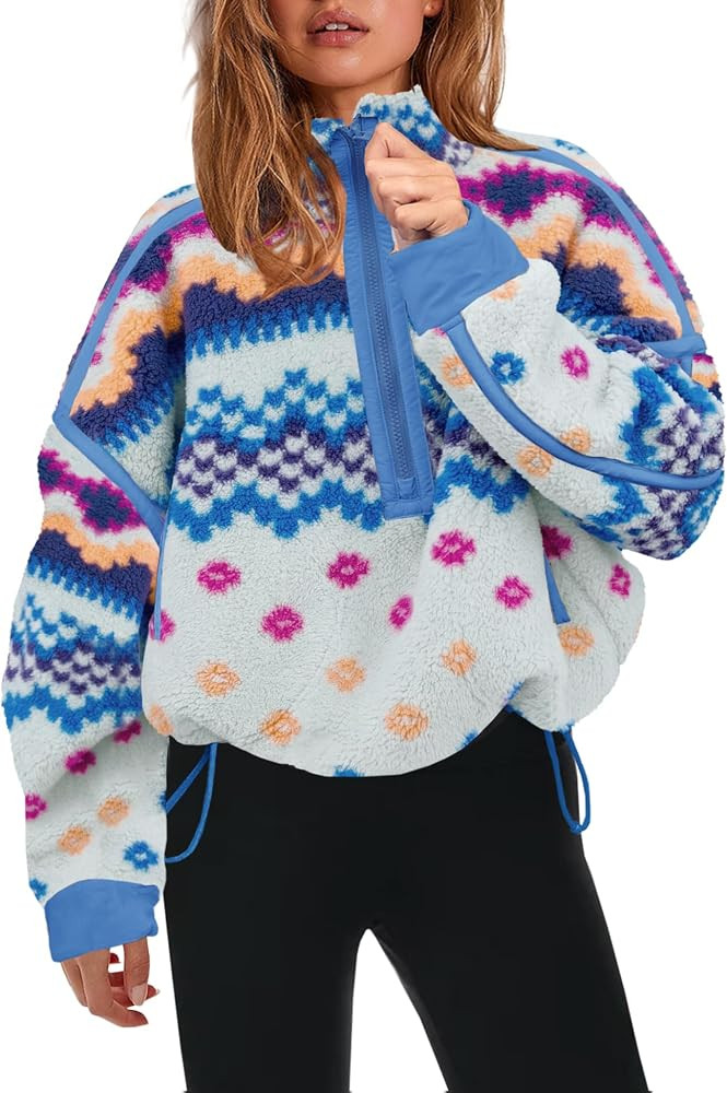 Panadila Womens Quarter Zip Fleece Pullover Sherpa Jacket | Amazon (US)