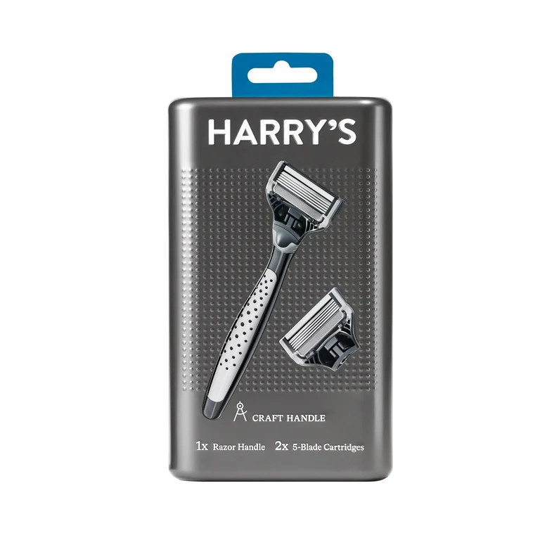 Harry's Shaving Razor for Men with Metallic Craft Handle and 2 Razor Blade Refill Cartridges | Walmart (US)
