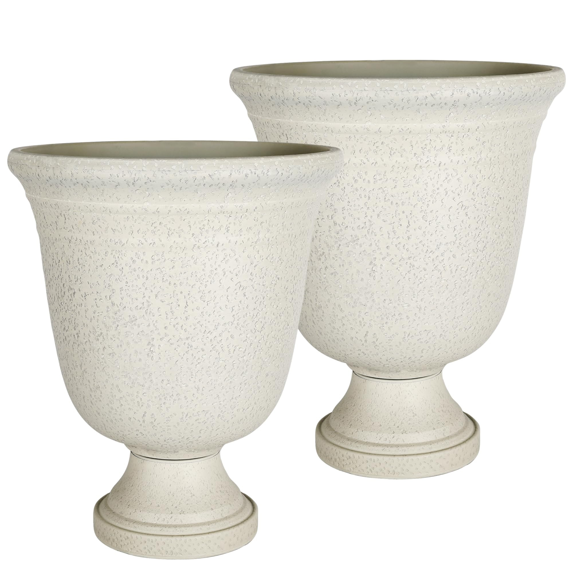 Worth Garden 2-Pack 19.5" H Plastic Urn Planters, Grayish White Large Lightweight Imitation Stone... | Amazon (US)