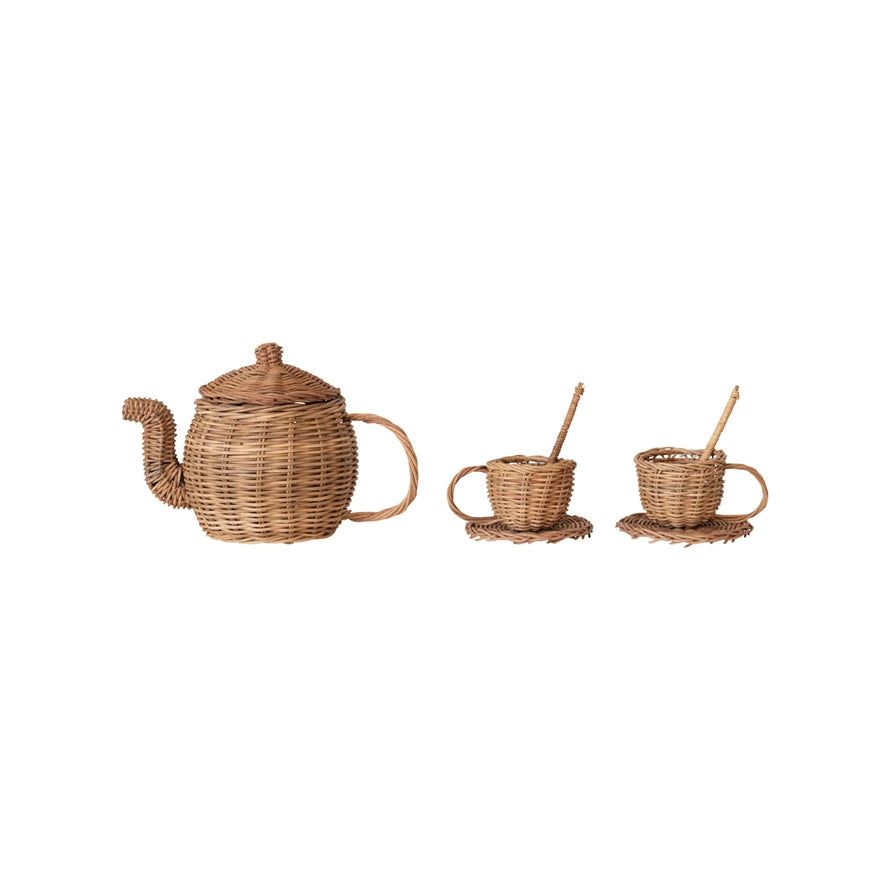 Natural Woven Rattan Tea Time Ensemble | APIARY by The Busy Bee