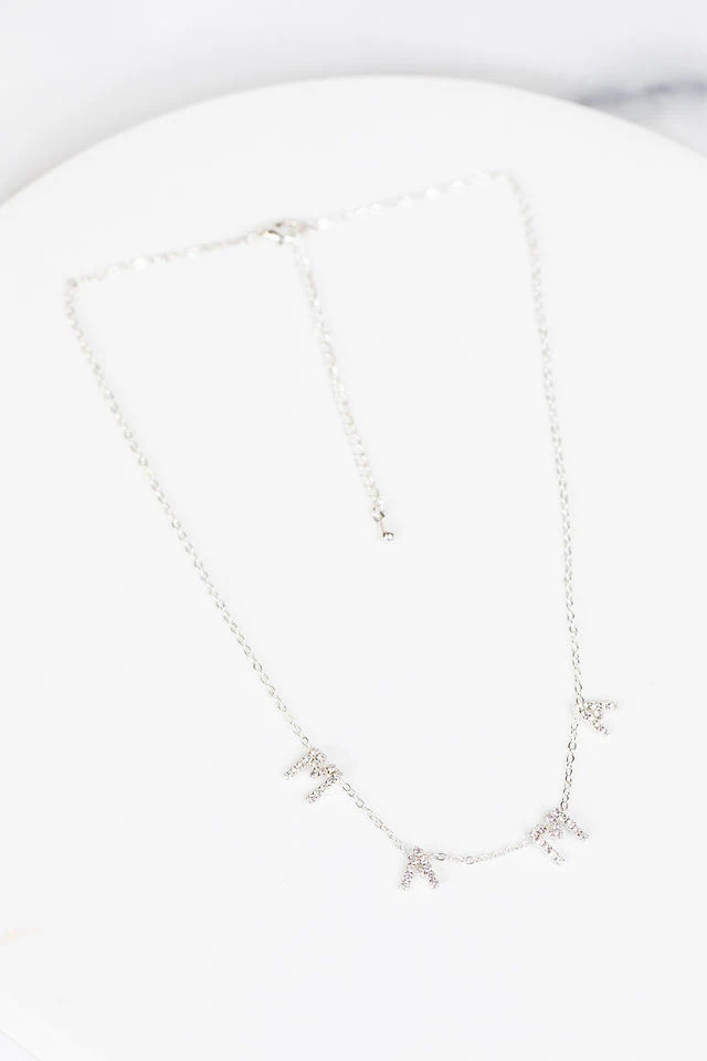 Mama Crystal Necklace- Silver | Avara