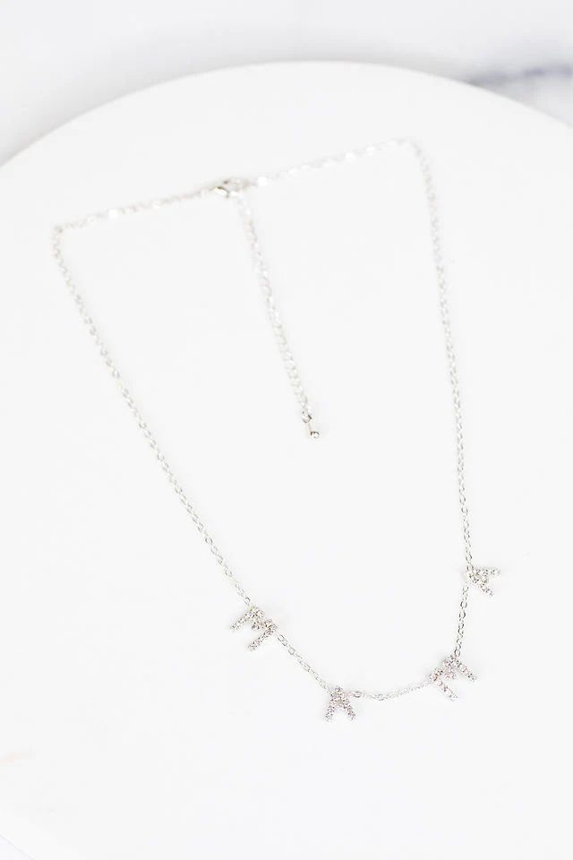 Mama Crystal Necklace- Silver | Avara