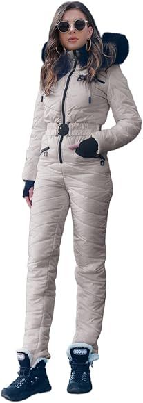 GIBLY Womens Onesies Ski Suit Winter Outdoor Sports Waterproof Snowsuit Jumpsuits Jacket | Amazon (US)