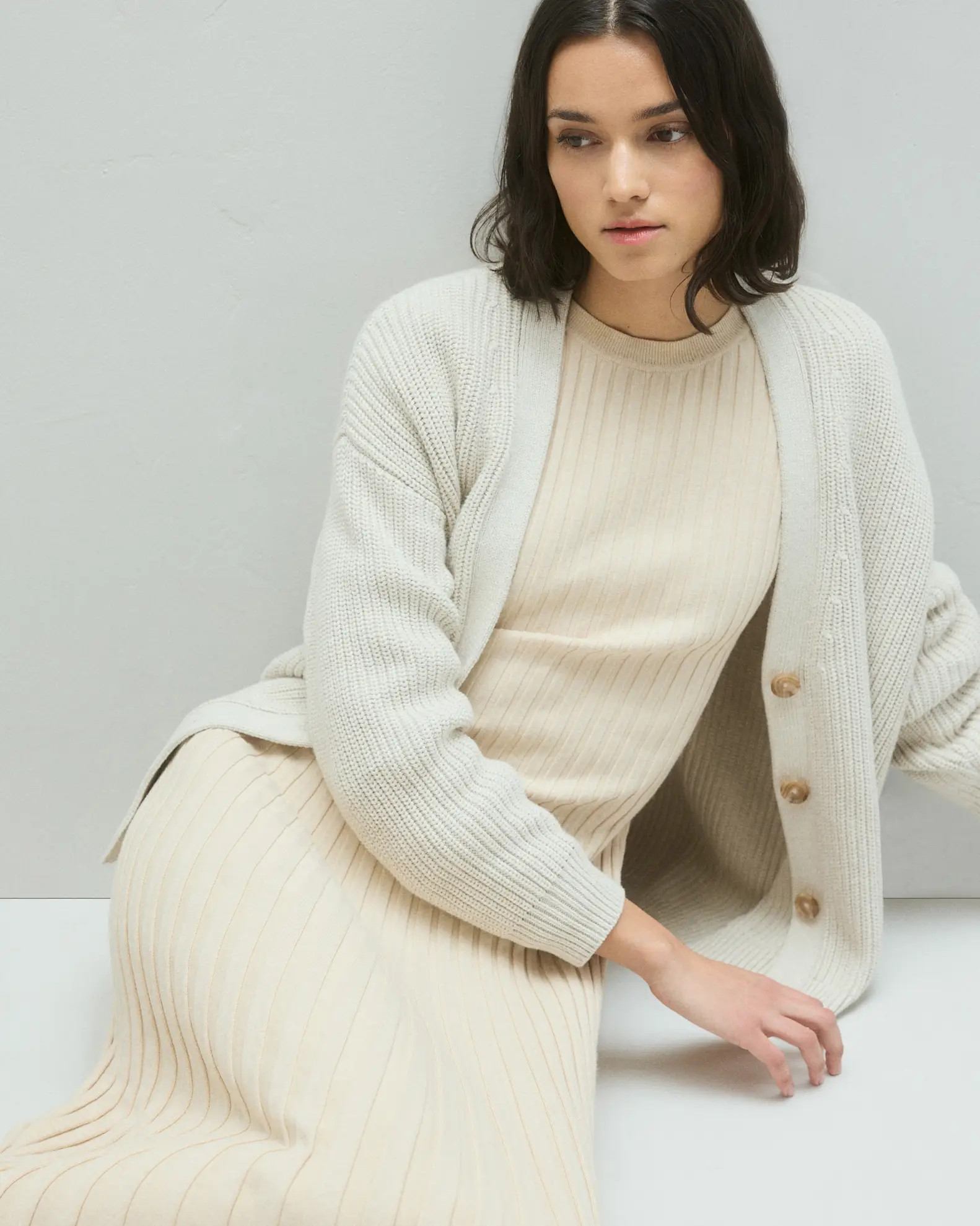 Cotton Cashmere Ribbed Sleeveless Midi Dress | Quince