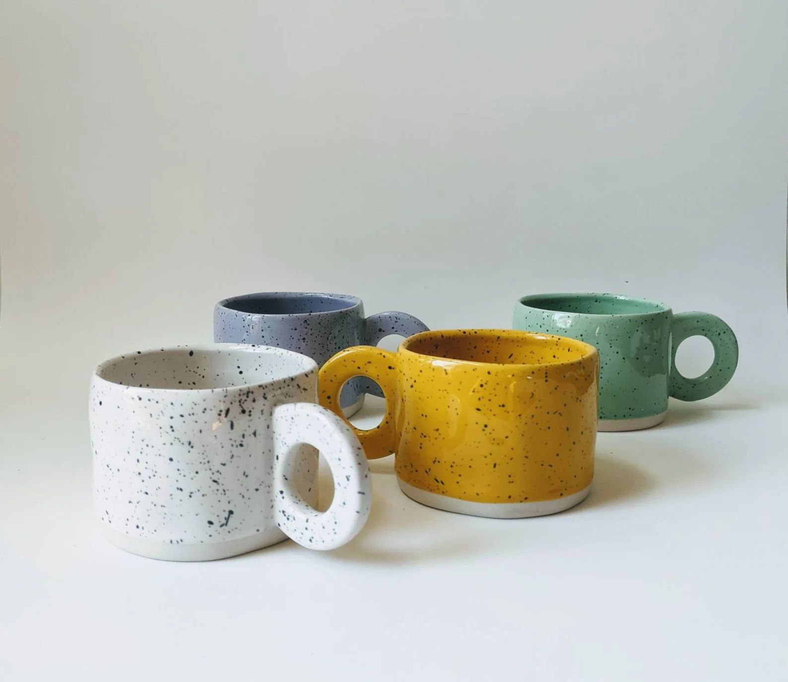 Minimalist Nordic Style Flecked Melange Ceramic Mug 10 Fl oz | Etsy (US)