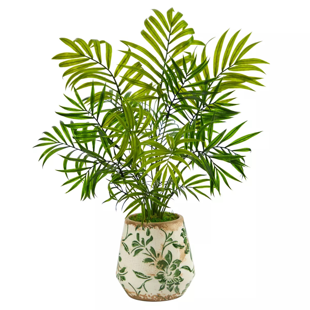 Nearly Natural 18-in Mini Areca Palm Artificial Plant in Floral Vase | Target