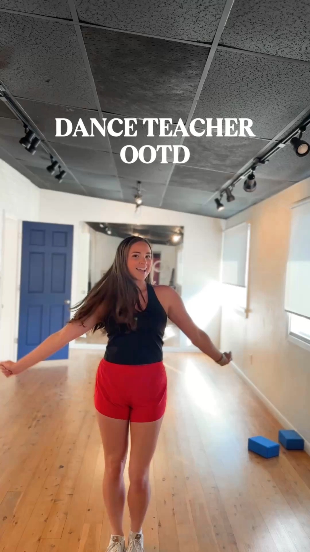 Dance teacher OOTD! 

Tank: Size Medium
Shorts: Size Small
Shoes: Size 8