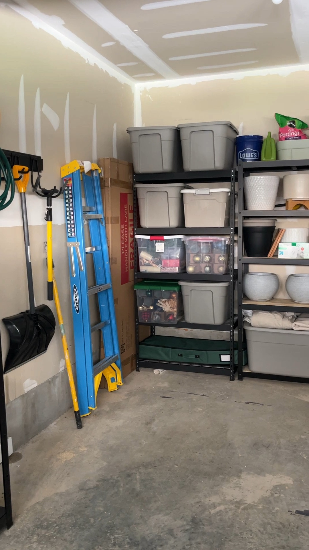 Maximize your garage’s potential by using vertical space! Installing shelves not only keeps everything in place but also opens up valuable floor space. From tools to storage bins, these shelves are your best friend when it comes to creating an organized and clutter-free garage. Say goodbye to chaos and hello to functional storage solutions!

#LTKHome