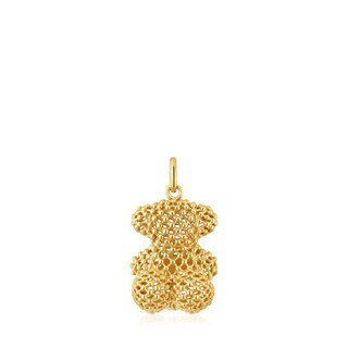 Medium texturized gold bear pendant Bold Bear | TOUS USA