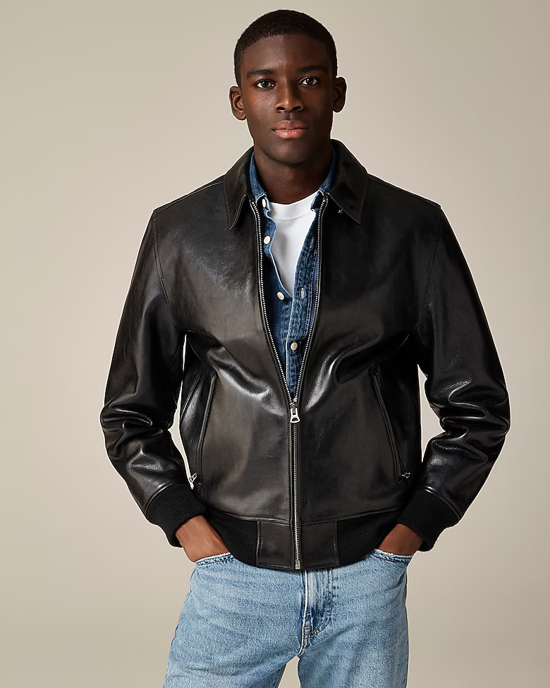 Flight jacket in Italian leather | J. Crew US