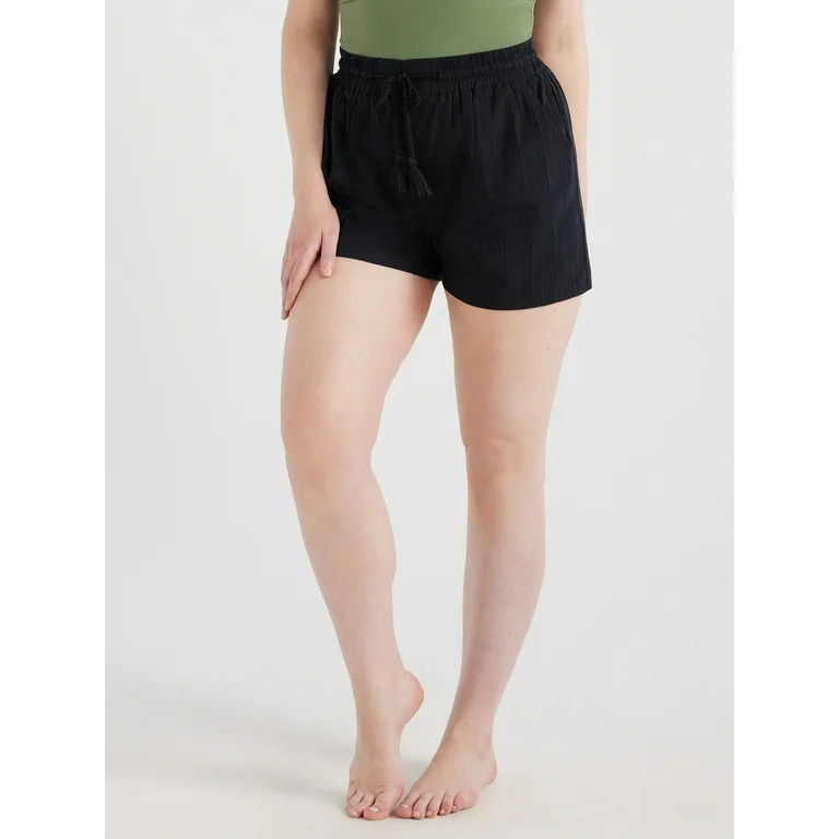Time and Tru Women's and Women's Plus Cotton Pull On Coverup Shorts, Sizes XS-3X | Walmart (US)