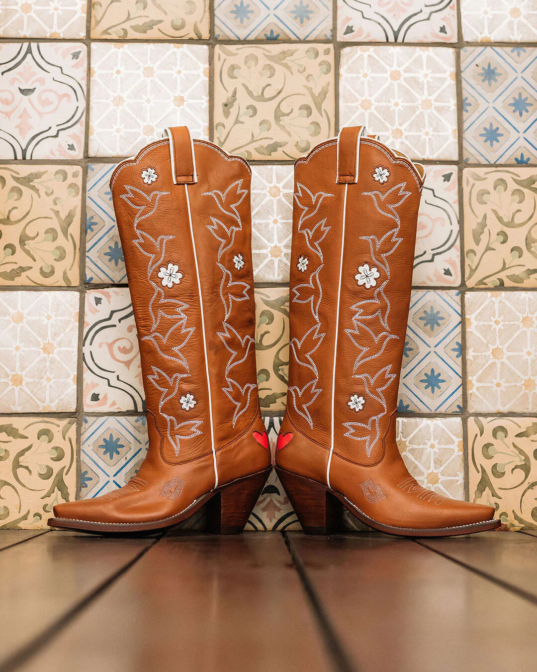 Honey Boot - Sierra/White | Women's Tall Cowboy Boots | Besita Boots | Besita Boots