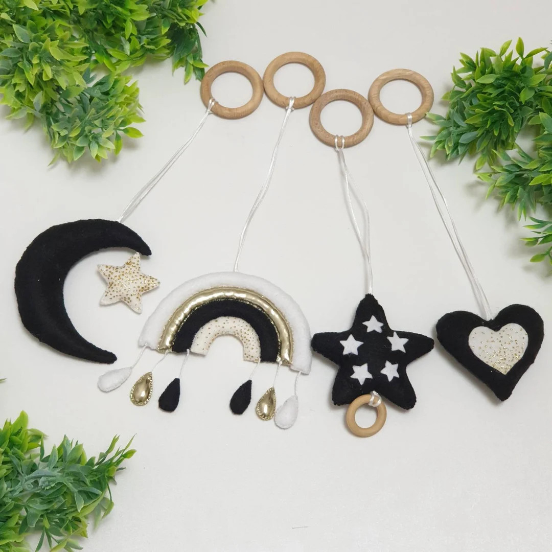 Monochrome Baby Gym Toy Montessori Activity Toy Black White - Etsy | Etsy (US)