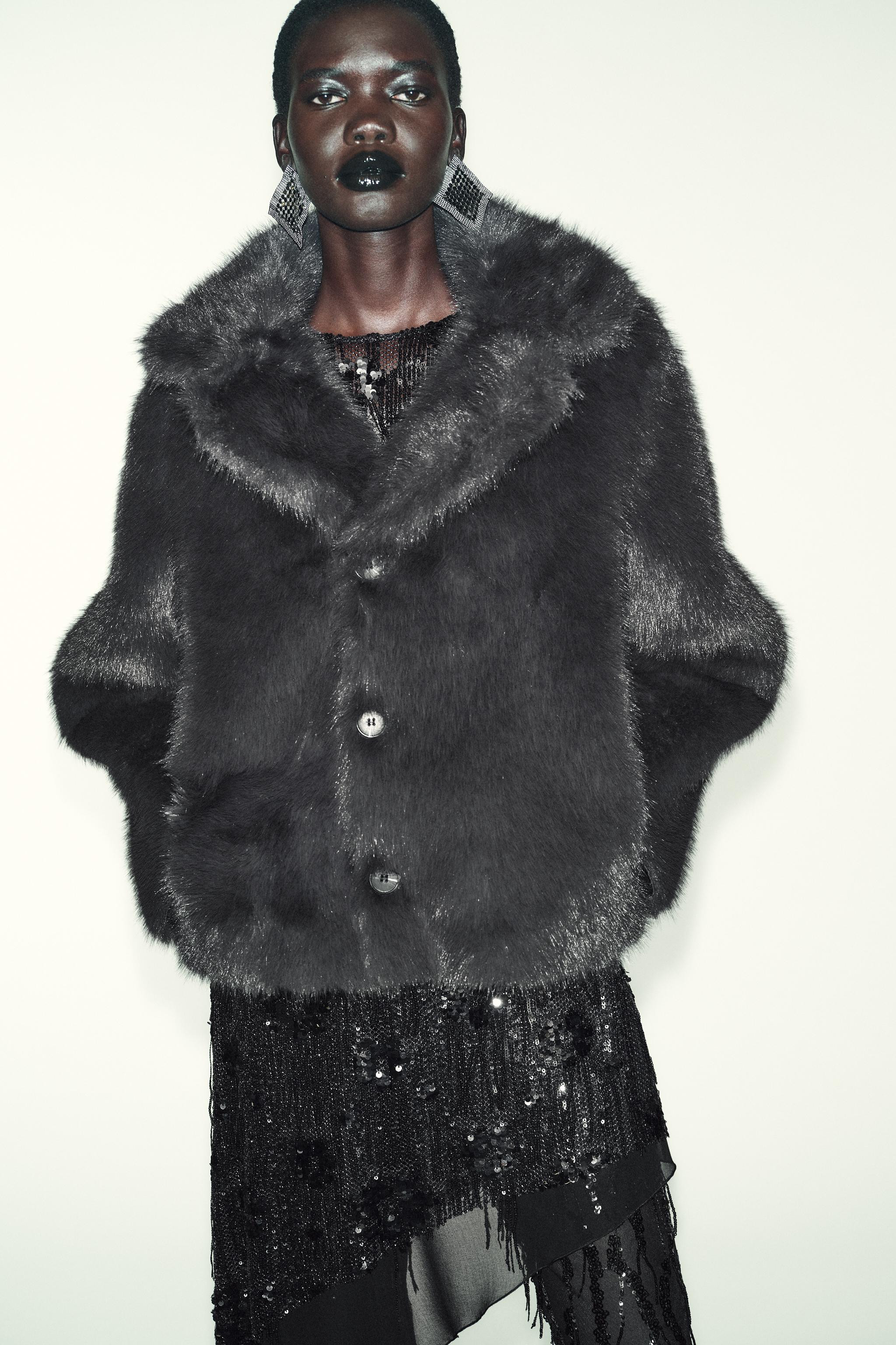 REVERSIBLE FAUX FUR SHORT COAT | Zara US