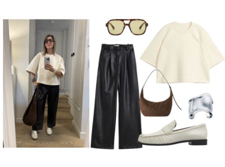 One of my favorite oufits which I wore on my trip in May : 
A structured white tee, black pleather pants, then add white loafers & a brown suede bag. It’s easy ( none of it needs ironing either!)
Steal my style right here and similar pieces 

#LTKstyletip #LTKaustralia #LTKtravel