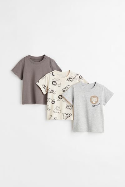 3-pack Cotton Jersey T-shirts | H&M (US + CA)