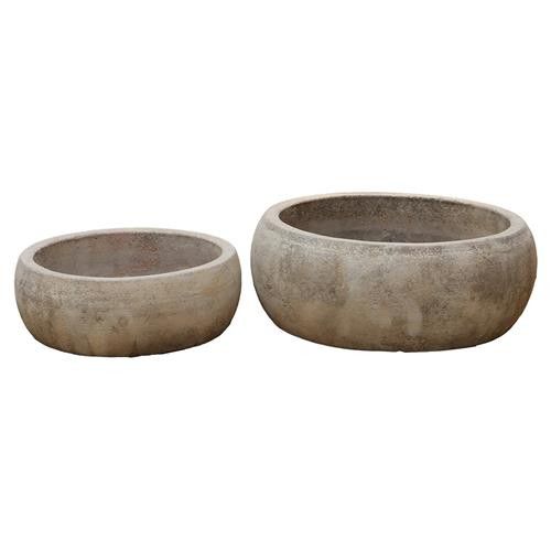 Behitha French Country Modern Brown Terracotta Bowls - Set of 2 | Kathy Kuo Home