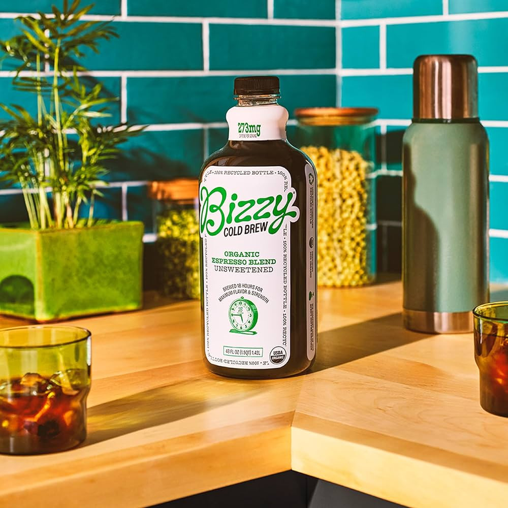 Bizzy Cold Brew Coffee, Organic, Espresso Blend, Unsweetened - 48 fl oz | Amazon (US)