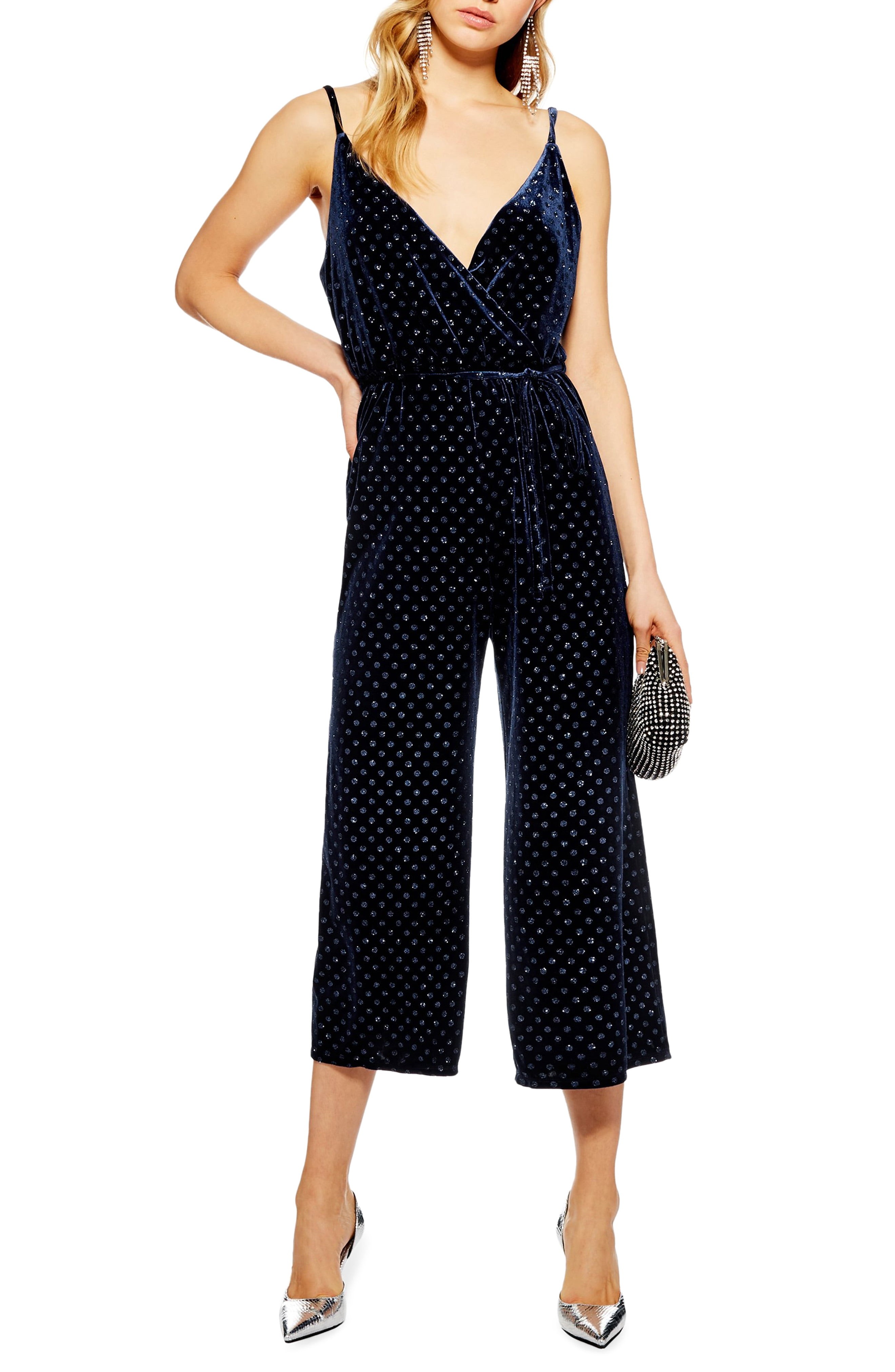Topshop Glitter Spot Jumpsuit | Nordstrom