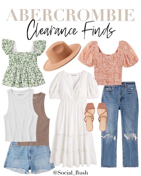 Abercrombie & Fitch Clearance Finds, A&F Sale, A&F Clearance, Sale Finds, Clearance Finds, Mom Shorts, Tank, Straight Jean, Puff Sleeve Midi Dress, Pleated Top, Vacation Hat, Heeled Sandal, Sweetheart Top, Spring Fashion, Summer Fashion #Abercombie #Sale 

#LTKstyletip #LTKunder100 #LTKsalealert