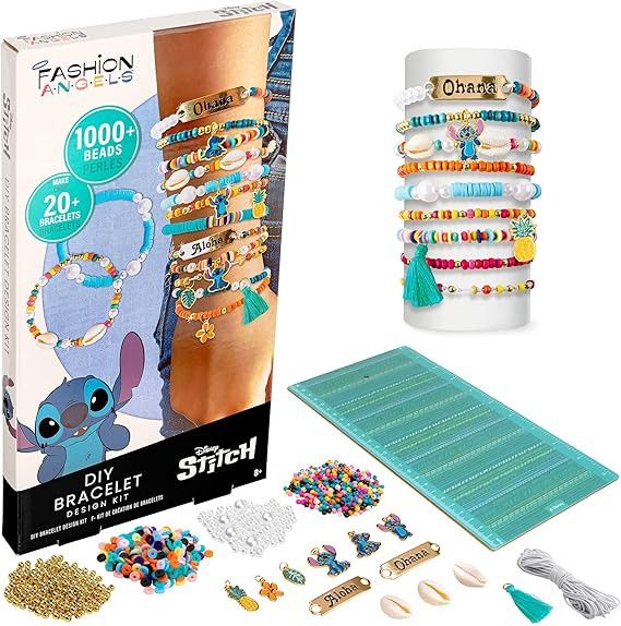 Fashion Angels Disney Stitch DIY Bracelet Making Kit, Includes 1,000+ Shell Beads, Tassels, & Mor... | Amazon (US)