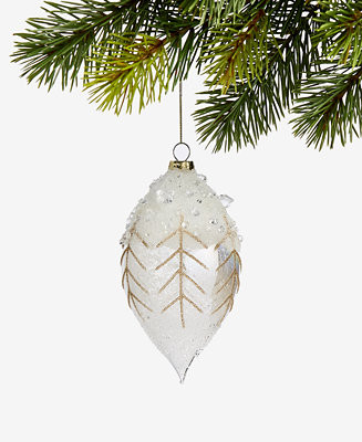 Holiday Lane Iced Delight Glass Frosted Drop Ornament, Macy's Exclusive  - Macy's | Macy's