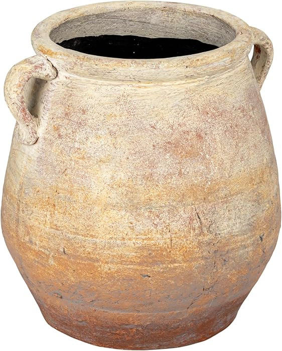 Creative Co-Op Whitewashed Terra-Cotta Urn, Beige | Amazon (US)