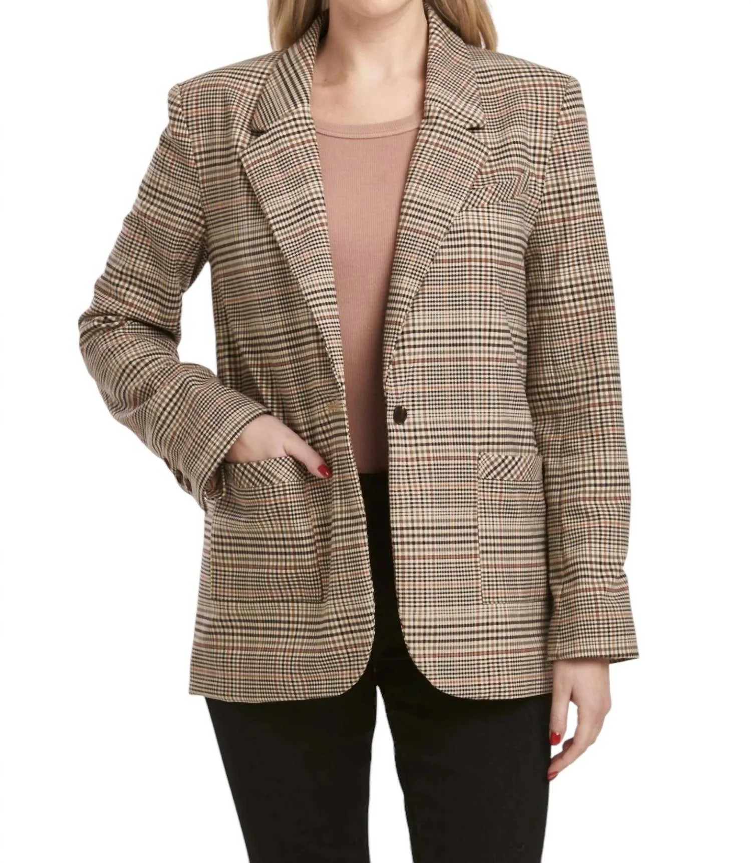 Clyde Plaid Blazer In Umber | Shop Simon
