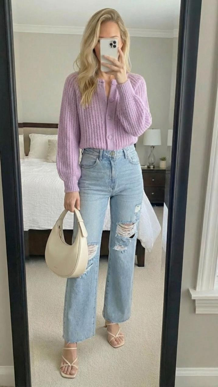 Lavender cardigan it’s absolutely gorgeous. I have this in a couple different colors already super pretty distressed jeans the perfect spring and summer outfit from Amazon easy and affordable.

#LTKdayinmylife #LTKootd #LTKmomlife