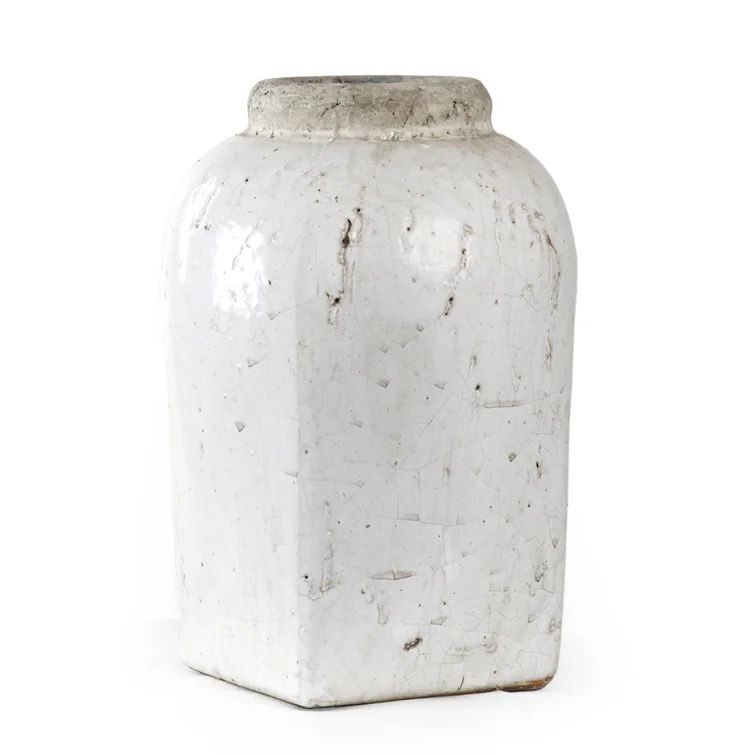 White Indoor / Outdoor Stoneware Table Vase | Wayfair Professional